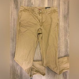 Bonobos Men’s Size 34x30 Flannel Lined Slim Fit Khaki Flat Front Chino Pants